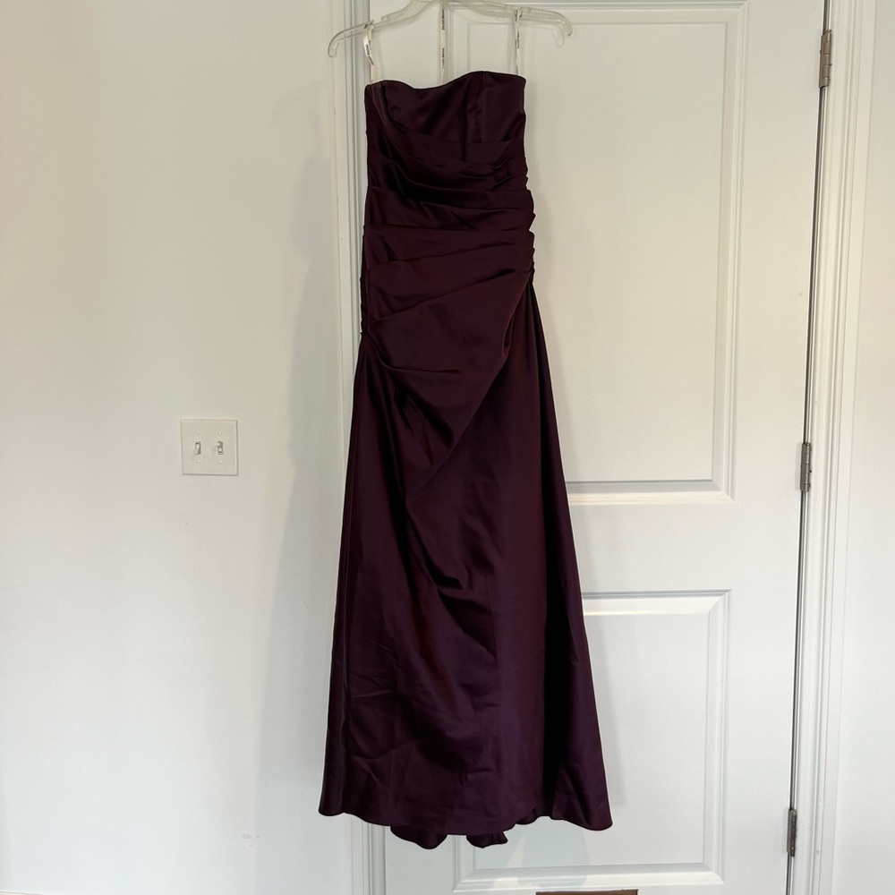 Strapless Ruched Satin Gown